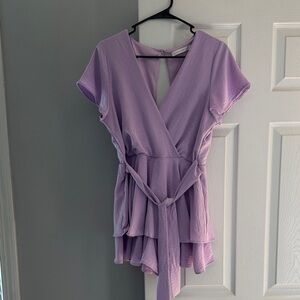 Altar'd State Lavender romper with Tie Waist